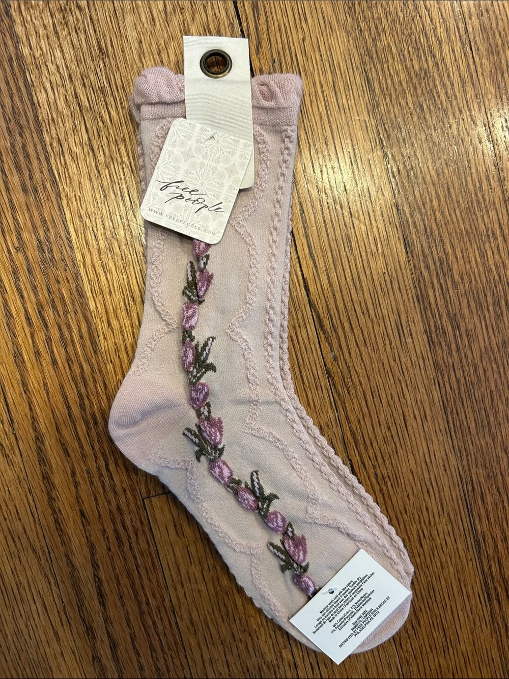 Free People Blush Purple Magnolia Pearl Vol Du Jardin Socks - NWT